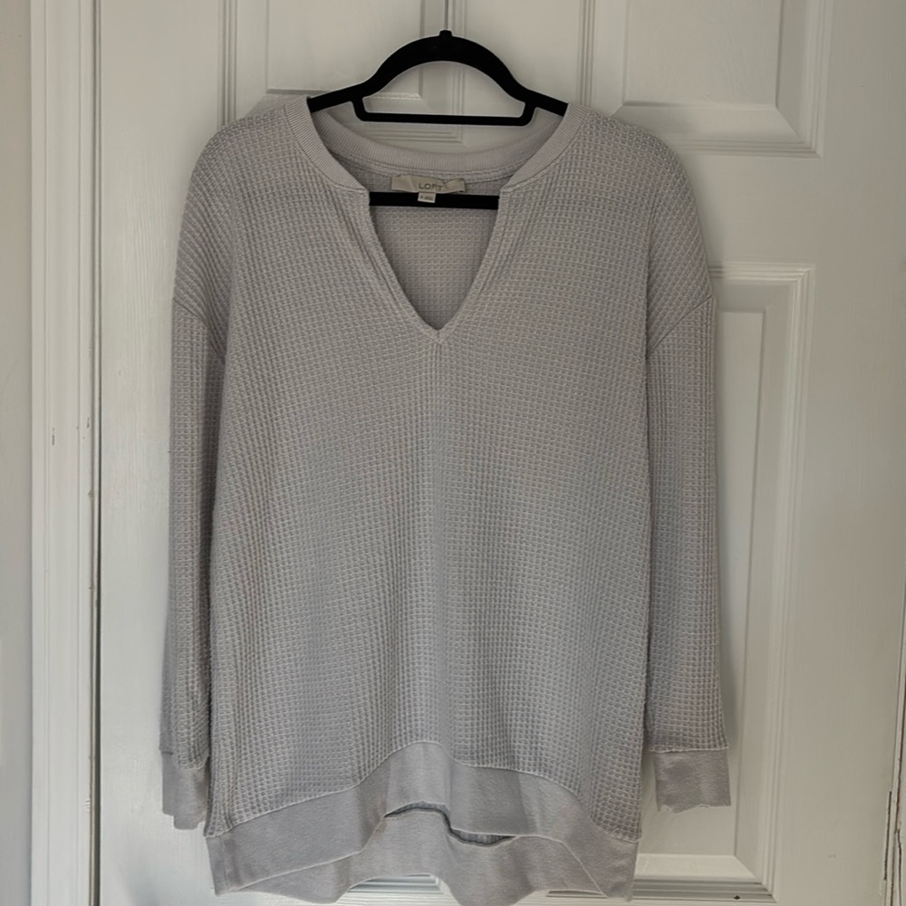 Waffle knit LOFT long sleeve top